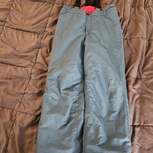 Iceberg Kids Snow Pants in Teal with Pink Waistband